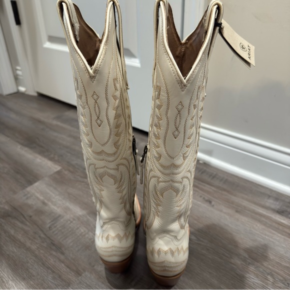 Ariat Casanova Tall Blanco White Leather Cowboy Western Heeled Boots - Picture 8 of 12